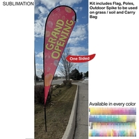 16' X-Large Tear Drop Flag Kit, Full Color Graphics One Side