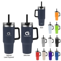 40 oz. stainless steel tumbler with double wall construction, handle,...