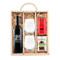 Rustic Laser-Engraved Wood Box Gift Set
