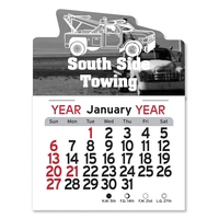 Tow truck-shaped 4"H x 3"W Peel-N-Stick® vinyl 12-month calendars with...