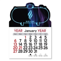 Propane tank-shaped 4"H x 3"W Peel-N-Stick® white vinyl 12-month calendars...