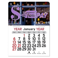 Dollar sign-shaped 4"H x 3"W Peel-N-Stick® white vinyl 12-month calendars...