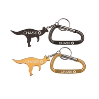 Dinosaur / kangaroo aluminum bottle opener with key chain.... from ASI 74585...