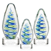 Elevate your recognition with our breathtaking blue and green swirl design......