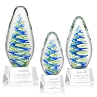 Elevate your recognition with our breathtaking blue and green swirl design......