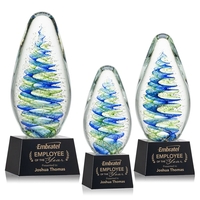 Elevate your recognition with our breathtaking blue and green swirl design......