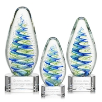 Elevate your recognition with our breathtaking blue and green swirl design......