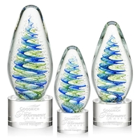 Elevate your recognition with our breathtaking blue and green swirl design......