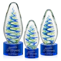 Elevate your recognition with our breathtaking blue and green swirl design......