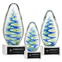 Elevate your recognition with our breathtaking blue and green swirl design......