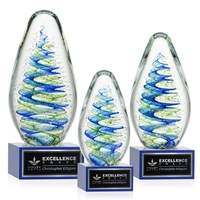 Elevate your recognition with our breathtaking blue and green swirl design......