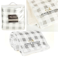 50" x 60" double-sided blanket; solid colored faux-micro mink material on......