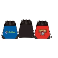 Mesh Drawstring Bag with Micro Fiber Front Zipper Pocket