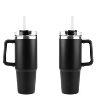 Stainless steel tumbler with handle and straw, 30 oz. plus 1... from ASI...