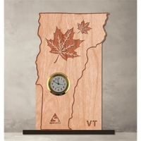 6" x 8" Vermont hardwood desktop clock with engraving.... from ASI 92531...