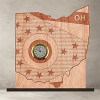 6" x 8" Ohio hardwood desktop clock with engraving.... from ASI 92531 Unique...
