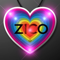Retro Rainbow Heart Blinky Necklace. Blank or Imprinted.... from ASI 34194...
