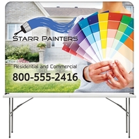 8' Table Top aluminum hardware with large stretch polyester banner... from...