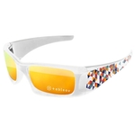 Wrap Mirror Sunglasses w/ full-color imprints