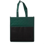 Two Tone Quilted Pocket Tote Bag