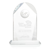 Stunning optical crystal award with a globe indented into the back.... from...