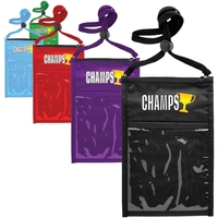 5.25" x 8.5" double pouch neck wallet with clear front and... from ASI 39552...