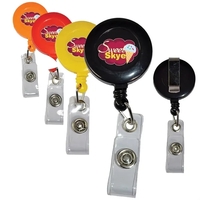Retractable 30" nylon cord badge reel holder with belt clip.... from ASI...