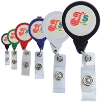 Round badge reel with retractable 30" nylon cord and bulldog clip.... from...