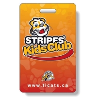 White gloss .020 plastic luggage tag with clear varnish.... from ASI 87400...