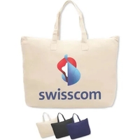 Large 10 oz. 100% canvas cotton tote with zipper top.... from ASI 90859 Tempo...