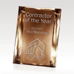 Copper Reflections Plaque - Polished Metal & Glass