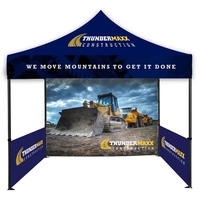 10x10ft Steel Frame Tent w/Full Rear & 2 Half Side Walls