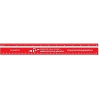 Clear 12" plastic ruler with square or rounded corners on .020,... from ASI...