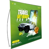 118"w x 90"h L-Shape Banner Display, aluminum frame, full color full... from...
