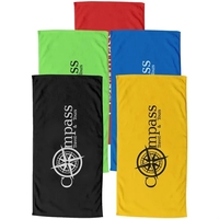 60"W x 30"H colored coastal beach towel, made with USA sourced... from ASI...