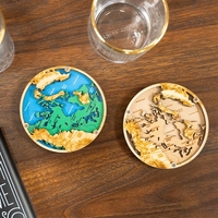 Layered, custom cut, birch wood coaster with clear acrylic top. Laser... from...