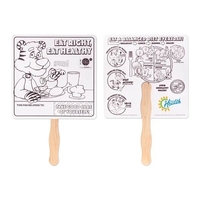 8" x 8" nutrition themed hand fan with a handle.... from ASI 98360 WOWLine /...