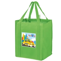 13" x 10" x 15" non-woven polypropylene wine and grocery tote... from ASI...
