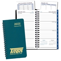 Wire bound time management planner with leatherette cover.... from ASI 76575...