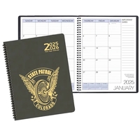Wire-bound two year monthly desk planner with Canyon cover.... from ASI 76575...