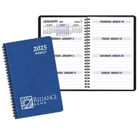 Wire-bound, large bold print weekly desk planner with Cobblestone cover.......