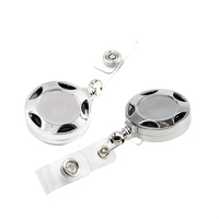 Retractable round shape metal badge reel with epoxy dome on 1... from ASI...