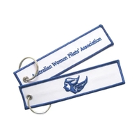 Embroidered keychain with metal ring plus 1 color embroidery on both... from...