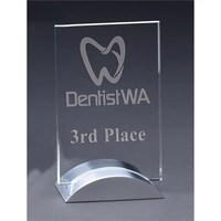 This clear glass award is slightly beveled and comes standard with... from...