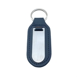 Silver Metal PU Leather Keychain