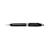 Aluminum twist-action ballpoint pen with soft silicone tip and medium...