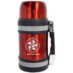 40 Oz Vacuum stainless steel wide thermos, handle & strap
