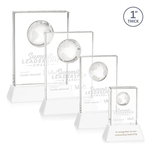 Ambassador Globe Award on Base - White