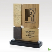Eco-friendly award constructed from white and brown coco, natural bamboo...