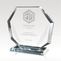6" Octet Octagon Crystal Award